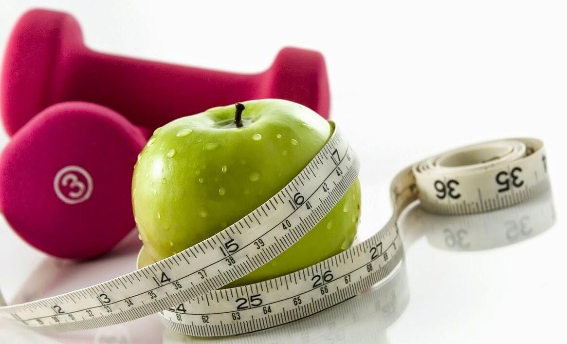 Apples and dumbbells to lose 10 kg per month
